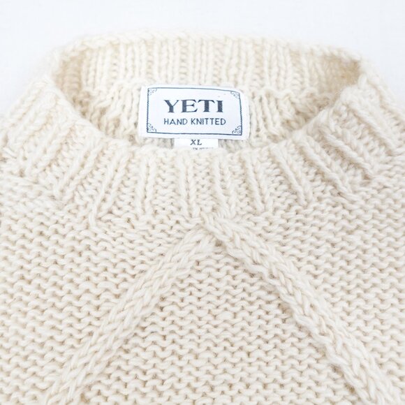 YETI Hand Knit Wool Sweater Women's XL Chunky Thick Cable Knit Pullover - Picture 2 of 10